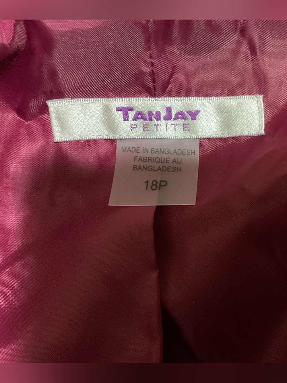 TanJay Raspberry Snap-Front Collarless Blazer Jacket - Picture 4 of 5